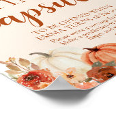 秋リトルカボチャ赤ちゃんシャワー時間カプセルサイン ポスター (角)