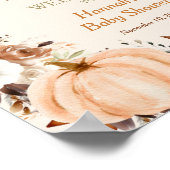 秋リトルカボチャ赤ちゃんシャワー歓迎サイン ポスター (角)