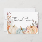 秋リトルカボチャ赤ちゃんシャワー サンキューカード (正面)