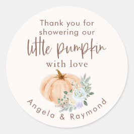 秋リトルカボチャ赤ちゃんシャワー ラウンドシール