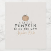 秋リトルカボチャ赤ちゃんシャワー ワインラベル (シングルラベル)
