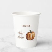 秋リトルカボチャ赤ちゃんシャワー 紙コップ (裏面)