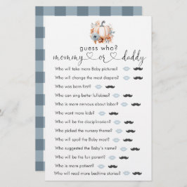 秋リトルカボチャ赤ちゃんシャワー"誰を推測"ゲーム