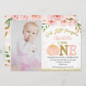 秋リトルカンプキンカンプキン誕生日招待状 招待状 (正面/裏面)