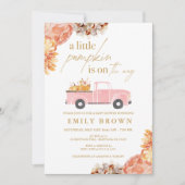 秋リトルカンプキンガールベビーシャワー招待状 招待状 (正面)