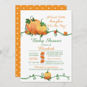 秋リトルカンプキンベビーシャワー招待状 招待状 (正面/裏面)