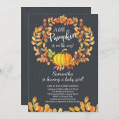 秋リトルカンプキンベビーシャワー招待状 招待状 (正面/裏面)