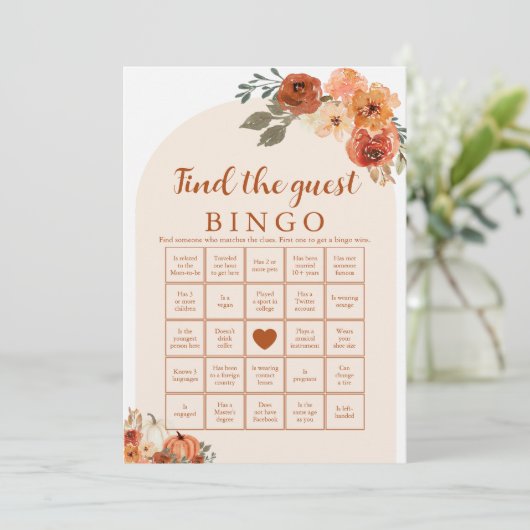 秋リトルゲストベビーシャワービンゴゲームを見つける 招待状 (スタンド正面)