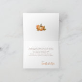 秋リトルテディベア折り畳み感謝 サンキューカード (内部)