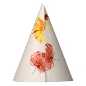秋リトルワイルドフラワー水カラーパーティー帽子 パーティーハット (裏面)