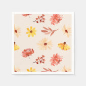秋リトルワイルドフラワー誕生日またはシャワー スタンダードカクテルナプキン (正面)