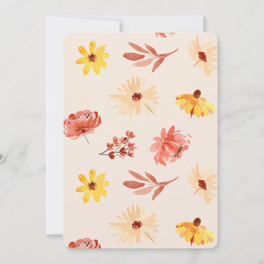 秋リトルワイルドフラワー誕生日招待状 招待状 (裏面)