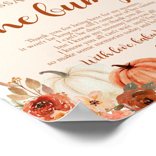 秋リトルPumpkinバンプサインからのメッセージ ポスター (角)