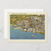 秋リバーマサチューセッツヴィンテージバードズアイビュー ポストカード (正面/裏面)