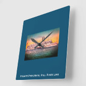 秋リバーライン、汽船「プロビデンス」 スクエア壁時計 (傾斜)