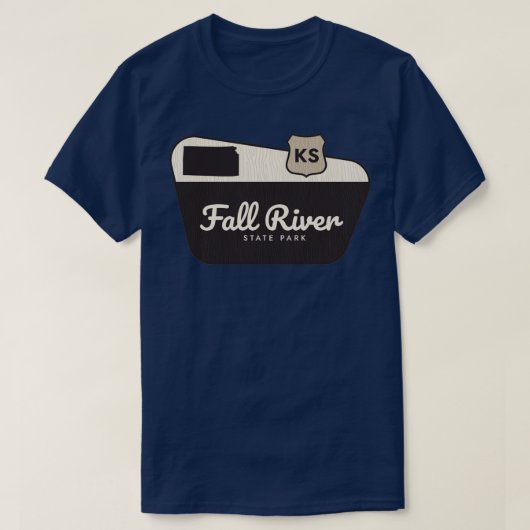 秋リバー州パークカンザスウェルカムサイン Tシャツ (デザイン正面)