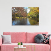 秋リバー素朴セレーネ自然景観写真 キャンバスプリント (インサイチュ (リビング))
