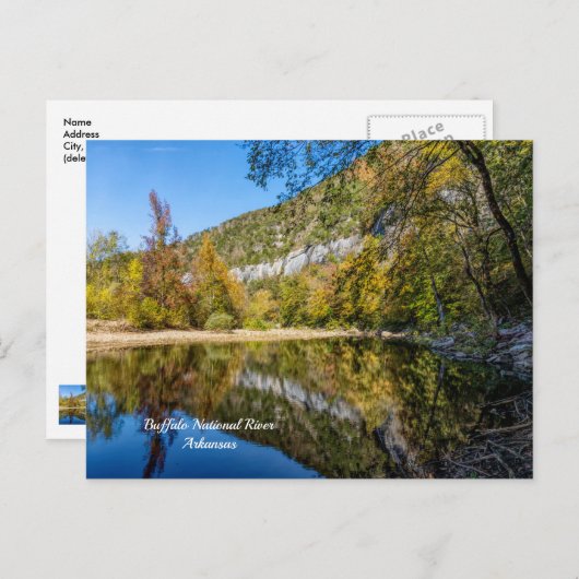 秋リフレクションスバッファローナショナルリバーポストカード ポストカード (正面/裏面)
