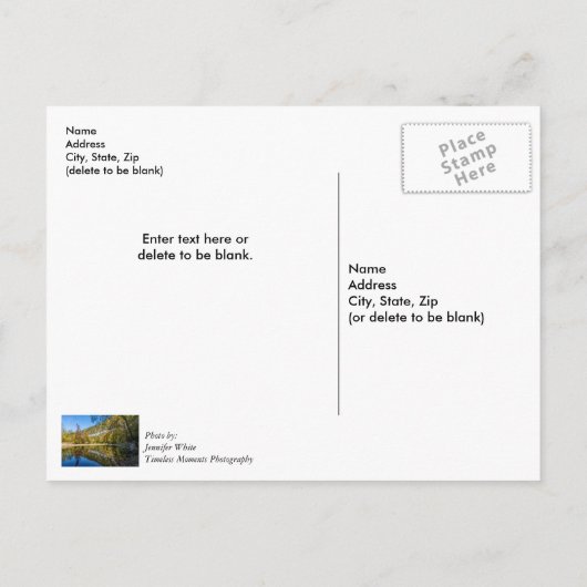 秋リフレクションスバッファローリバーサンキューハガキ ポストカード (裏面)