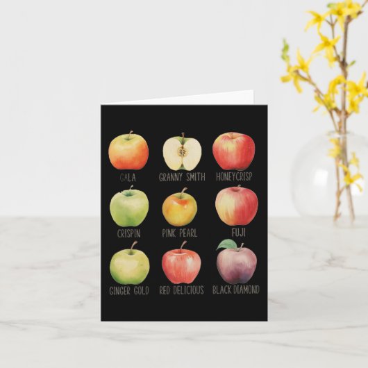 秋リンゴ摘みアップルオーチャードボホファームフェスティチ カード (黄色い花)