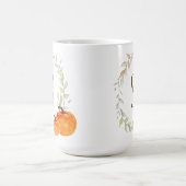 秋リースとパンプキモノグラムのン コーヒーマグカップ (中央)