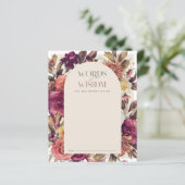 秋リースアーチタンベビーシャワーアドバイスカード (スタンド正面)