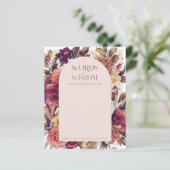 秋リースアーチピンクベビーシャワーアドバイスカード (スタンド正面)