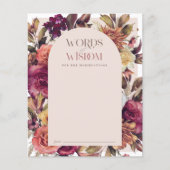 秋リースアーチピンクベビーシャワーアドバイスカード (正面)