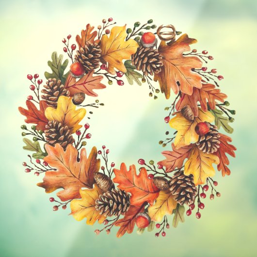 秋リースウィンドウの固定 ウィンドウサイン (シート3)