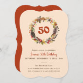 秋リースエイジ誕生日招待状 シーズンカード (正面/裏面)