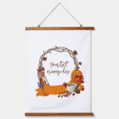 秋リースデジ絵画タルフード付きスウェットシャツ 吊り下げ型タペストリー (正面)