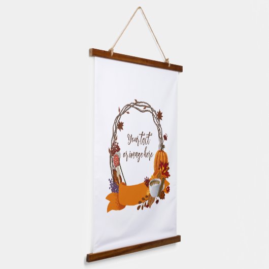 秋リースデジ絵画タルフード付きスウェットシャツ 吊り下げ型タペストリー (傾斜あり)