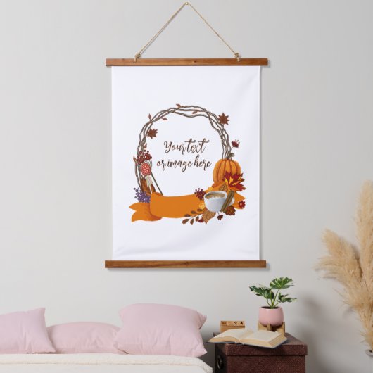 秋リースデジ絵画タルフード付きスウェットシャツ 吊り下げ型タペストリー (寝室)