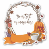 秋リースデジ絵画タル シール (正面)