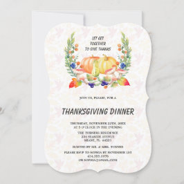 秋リースパンプキンスサンクスディナー 招待状