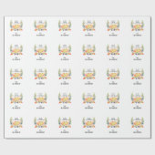 秋リースパンプキンズサンクスギビングディナーモノグラム ラッピングペーパー (フラット)