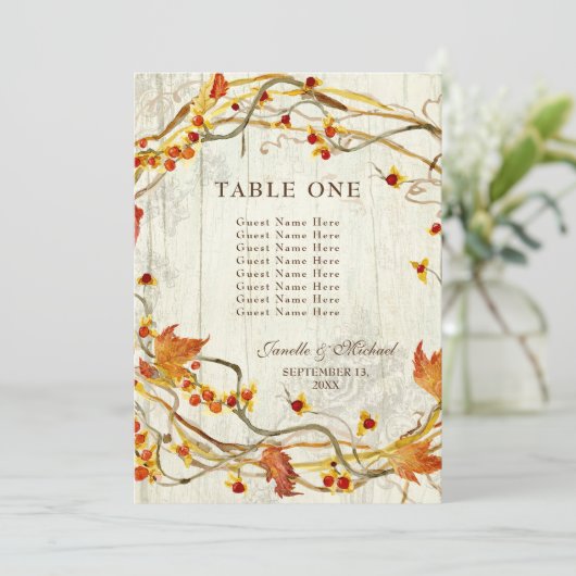 秋リースビター素朴結婚スウィート数 招待状 (スタンド正面)