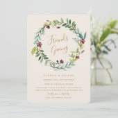 秋リースフレン与えズズディナーパーティの招待状 招待状 (スタンド正面)