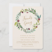 秋リースフレン与えズズディナーパーティの招待状 招待状 (正面)