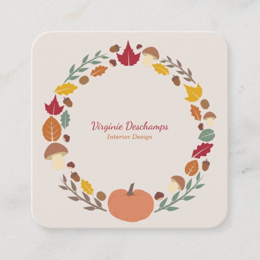 秋リース名刺 スクエア名刺 (正面)