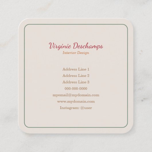 秋リース名刺 スクエア名刺 (裏面)