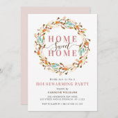 秋リース引っ越し祝いパーティーパーティー 招待状 (正面/裏面)