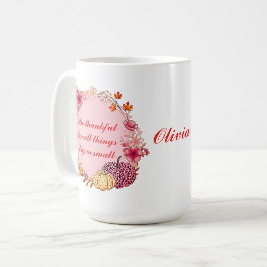 秋リース引用文コーヒーマグ コーヒーマグカップ (正面左)