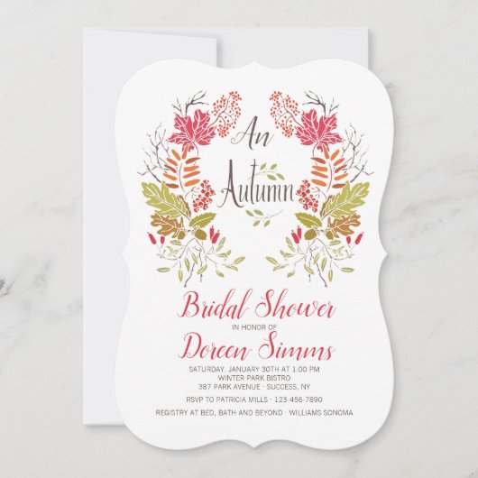 秋リース招待状 招待状 (正面)