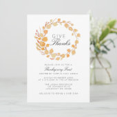 秋リース水彩感謝祭招待状 招待状 (スタンド正面)