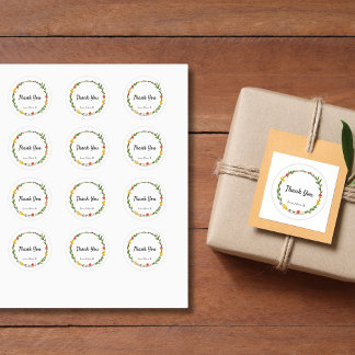 秋リース紅葉ありがとう ラウンドシール