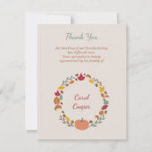 秋リース |お葬式お礼ノートカード 招待状 (正面)