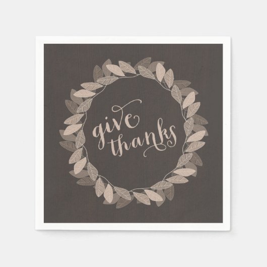 秋リース | 感謝祭紙ナプキンス スタンダードカクテルナプキン (正面)