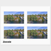 秋リーフのまわりにミンネスカ湖 長方形シール (シート)