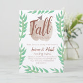 秋リーフカボチャ茶色ベビーシャワークラフト 招待状 (スタンド正面)